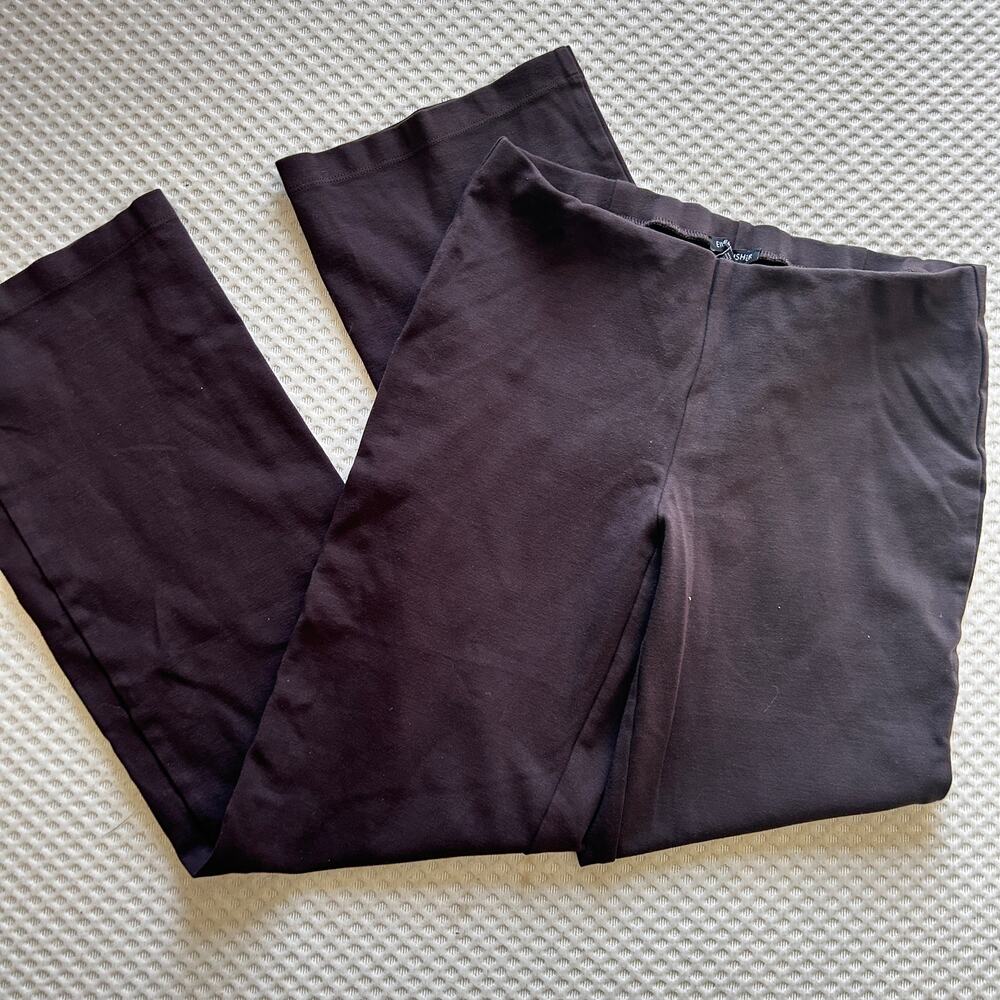 Eileen Fisher Wide Leg Ponte Pants XS Brown Trousers Lagenlook Capsule Straight